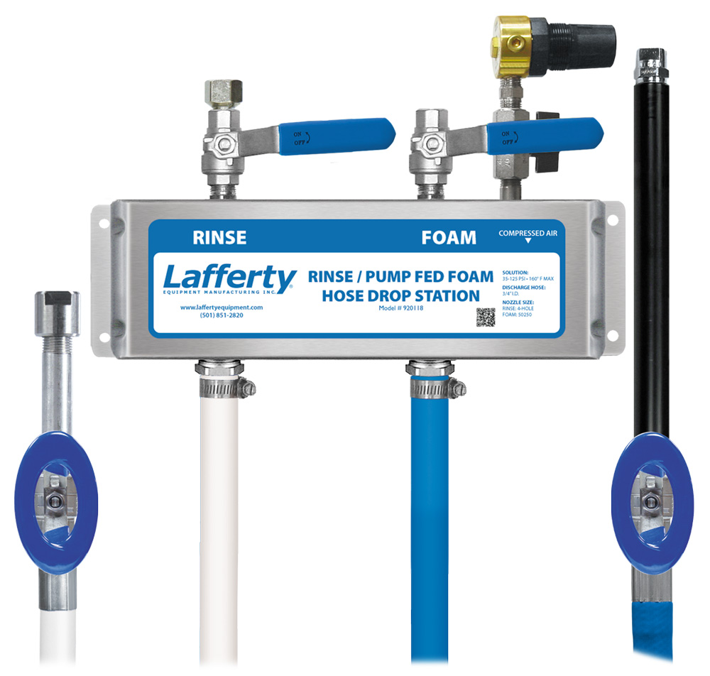 Lafferty Rinse / Pump Fed Foam Hose Drop Station (image for) Lafferty Rinse / Pump Fed Foam Hose Drop Station