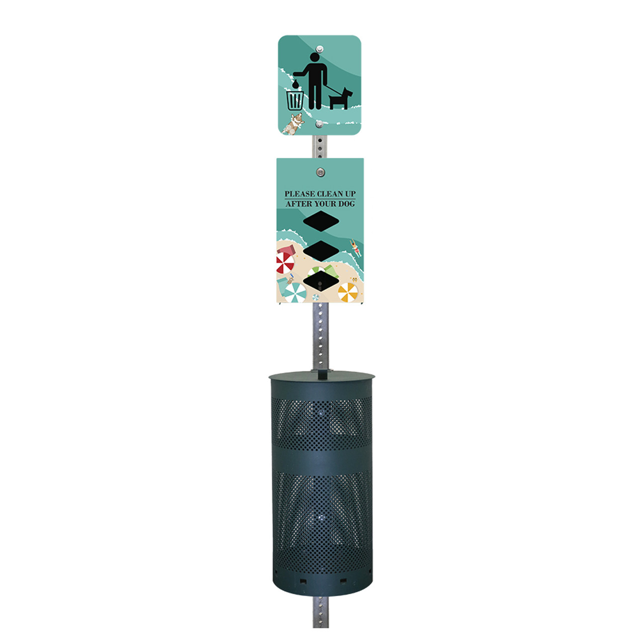 Beach Time Designer Dog Waste Full Station, Roll Bag, Green (image for) Beach Time Designer Dog Waste Full Station, Roll Bag, Green